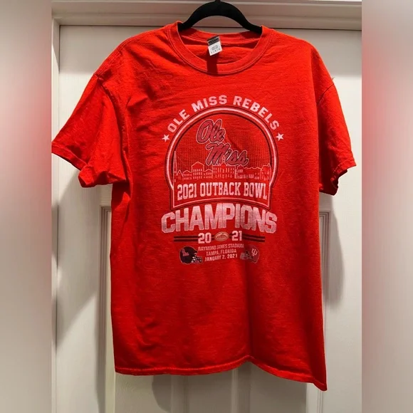 Gildan Shirts Ole Miss Rebels 22 Outback Bowl Champions Tshirt